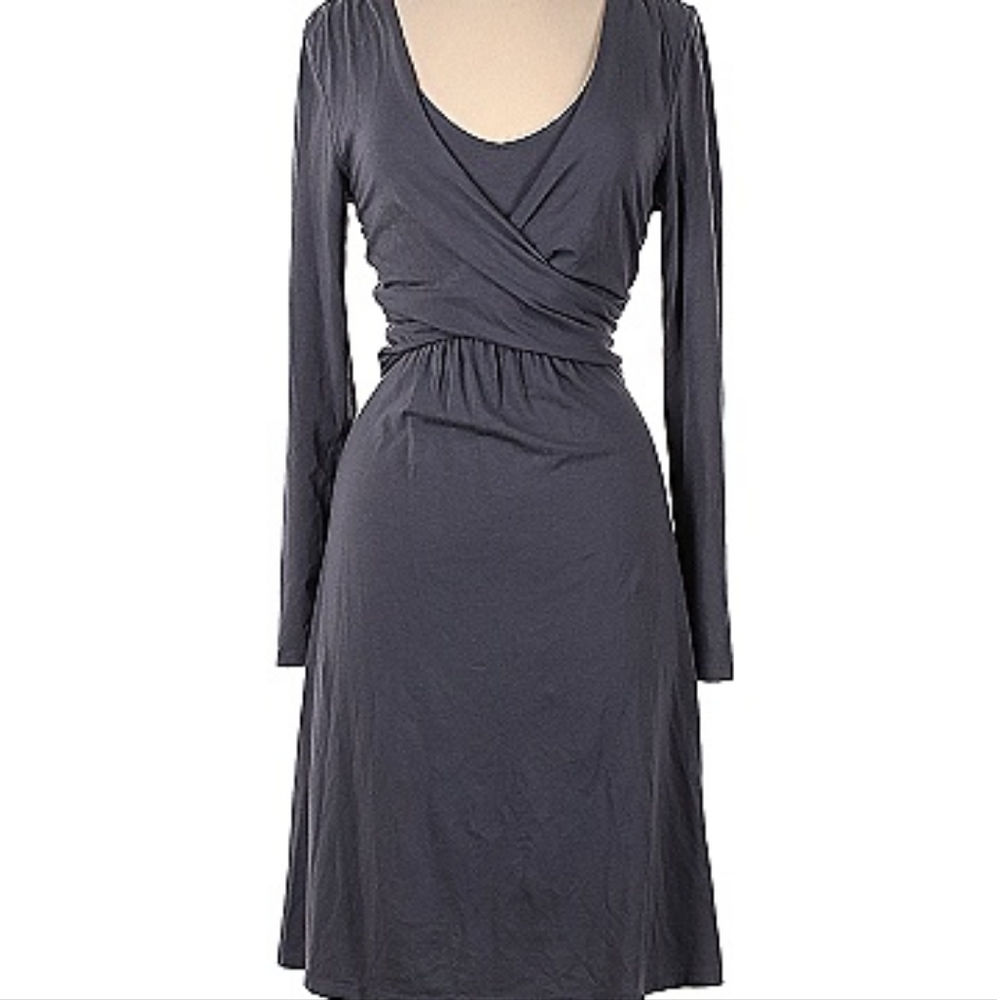 Garnet Hill Gray Long Sleeve Dress